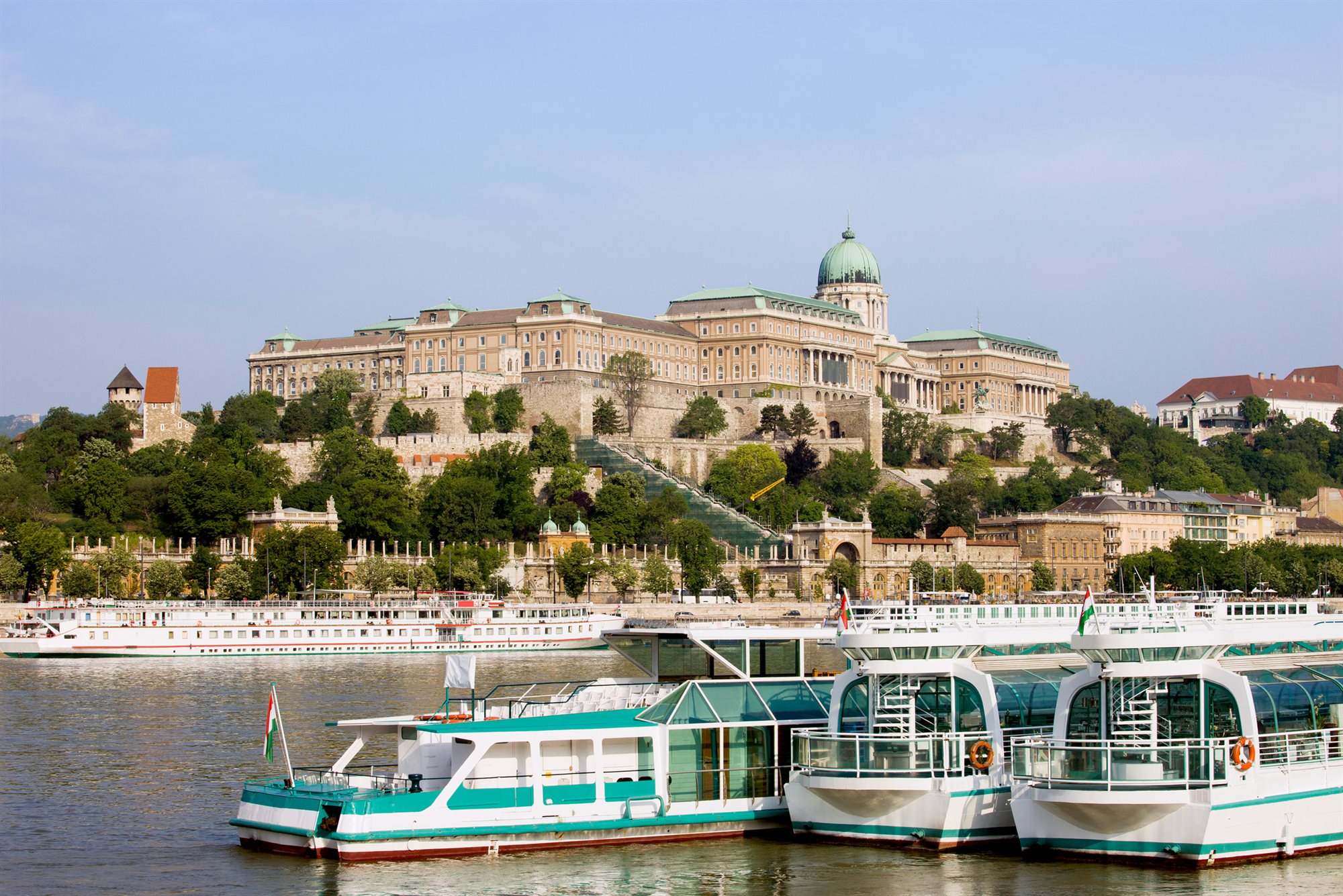 Boats on the Danube below Buda Castle, Budapest